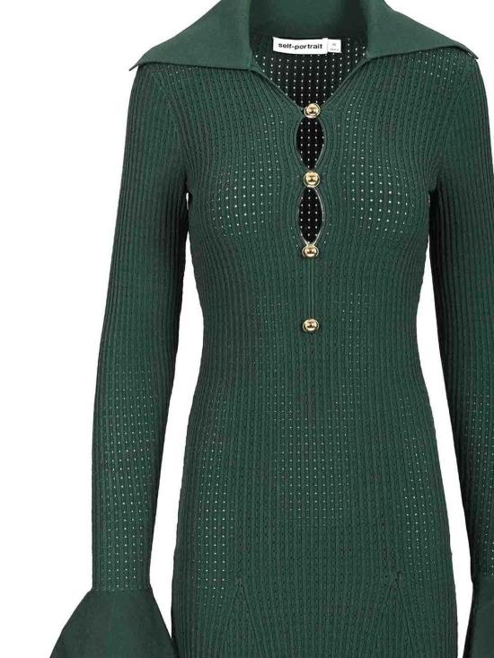 26SS 셀프 포트레이트 미디 스커트 RS26138MA Green - SELF PORTRAIT