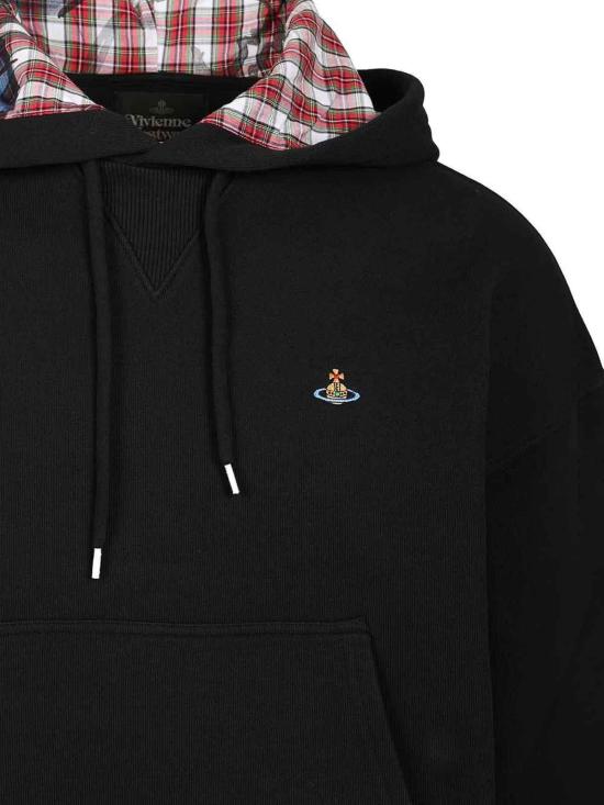 26SS 비비안웨스트우드 ORB 로고 후드 티셔츠 2I01000MJ00ASO103 Black - VIVIENNE WESTWOOD