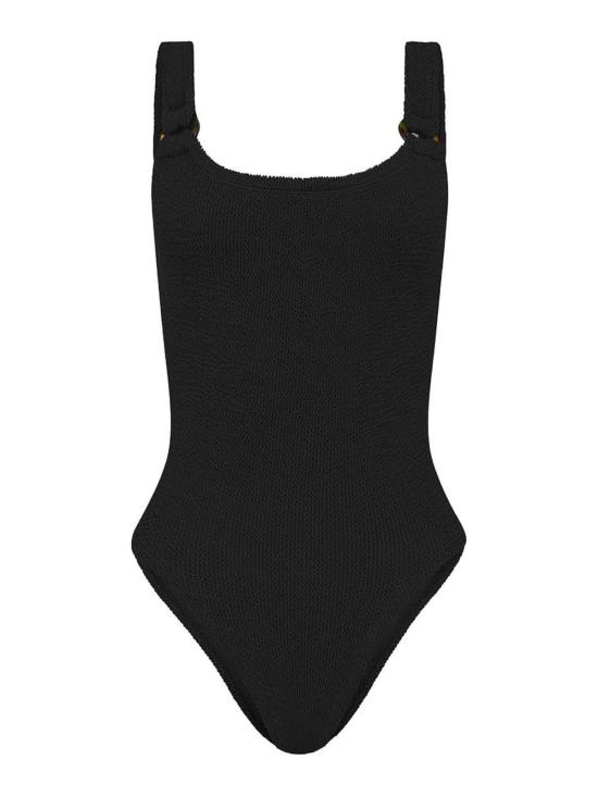  훈자 지 원피스 DOMINOSWIMMCRINKLEBLACK Black