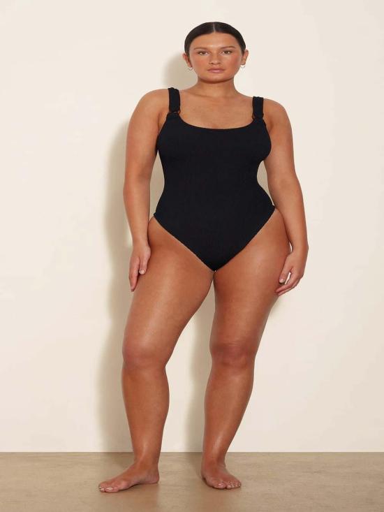  훈자 지 원피스 DOMINOSWIMMCRINKLEBLACK Black - HUNZA G