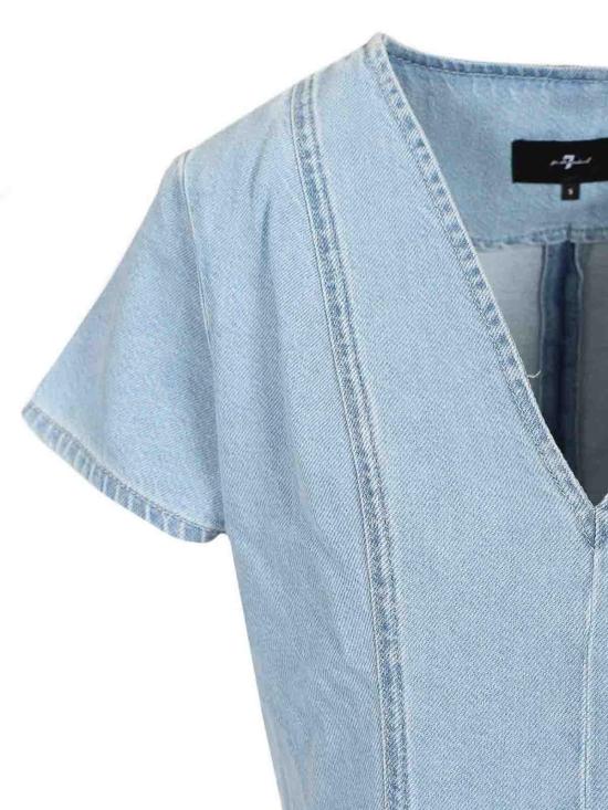 26SS 세븐포올맨카인드 미디 스커트 7U7STE38U71BA Light Blue - 7 FOR ALL MANKIND