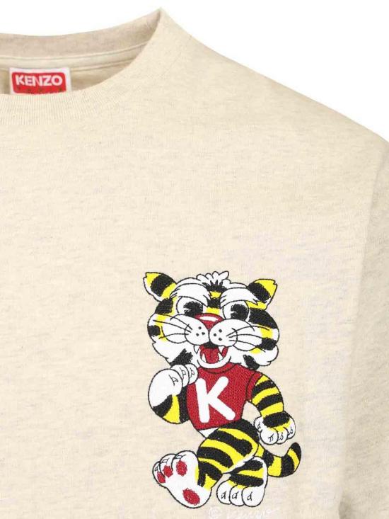 26SS 겐조 Wild Tiger 자수 오버사이즈 티셔츠 FG55TS4044SY93 Grey - KENZO