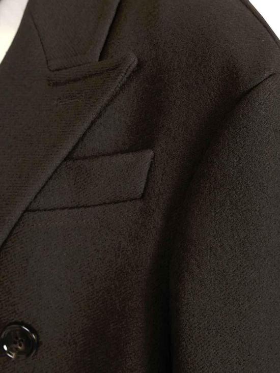 25FW 아미 울 더블 브레스트 롱 코트 FCO458WV0078020 Black - AMI