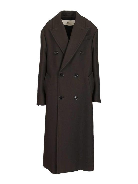 25FW 아미 울 더블 브레스트 롱 코트 FCO458WV0078020 Black