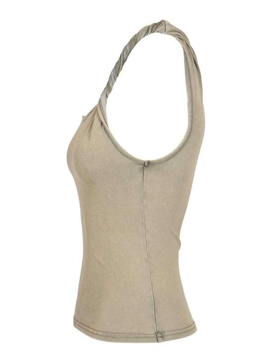 26SS 디젤 T-TWY 슬리브리스 텐셀 모달 블랜드 저지 티셔츠 A218700EPCJ5GDA Grey - DIESEL