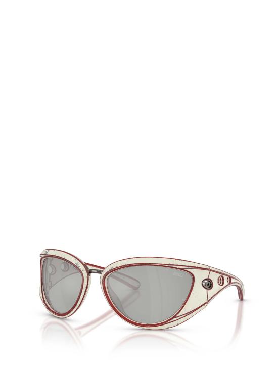 26FW 디젤 선글라스 DL3007U 20108V WHITE BRUSHED RED - DIESEL