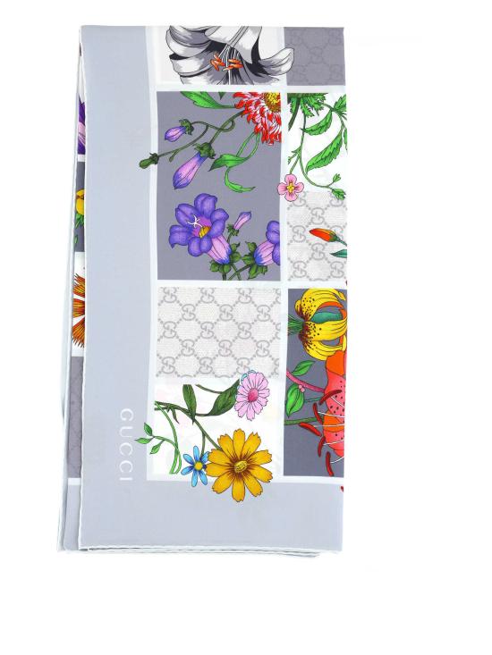 26SS 구찌 프린트 실크 트윌 까레 850107 3G0011963 PERAL LIGHT GREY