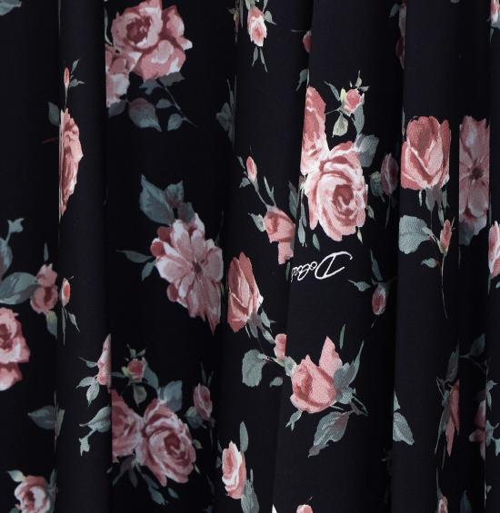 26SS 돌체앤가바나 빈티지 로즈 프린트 샤무스 서클 스커트 F4DBGT FSA8CHN5XQ Black - DOLCE & GABBANA