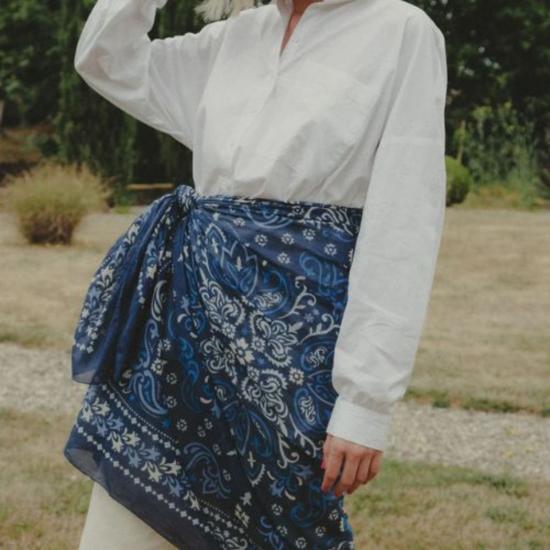  메종 르콩트 플라망 머플러/스카프 Maison Lecomte Flament Noirmoutier 반다나 스카프 100x100cm - MAISON LECOMTE FLAMENT