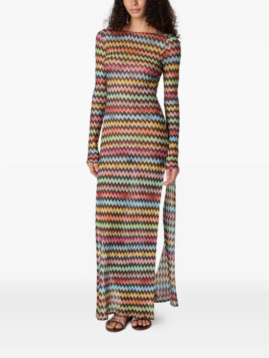 26SS 미소니 롱 원피스 MC26SQ03BR014J MULTICOLOR BLK BASE SM9YL - MISSONI