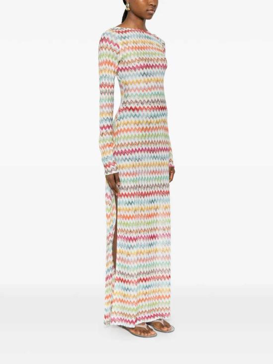 26SS 미소니 롱 원피스 MC26SQ03BR014J SM9X3 MULTICOLOR WHT BASE - MISSONI