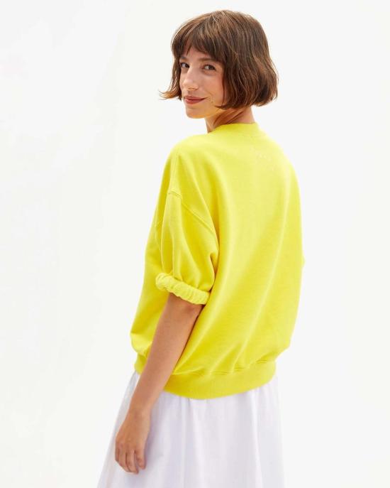  클레어 브이 스웨터 클레어 V. 반팔 오버사이즈 스웨트셔츠 - CLEARE V.