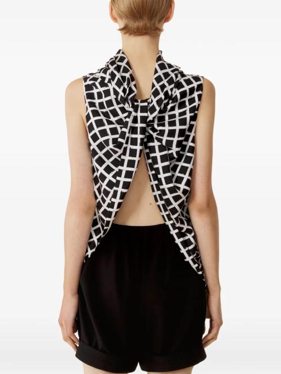 26SS 랑방 민소매 티셔츠 RWTO00686358E260010 White Black - LANVIN