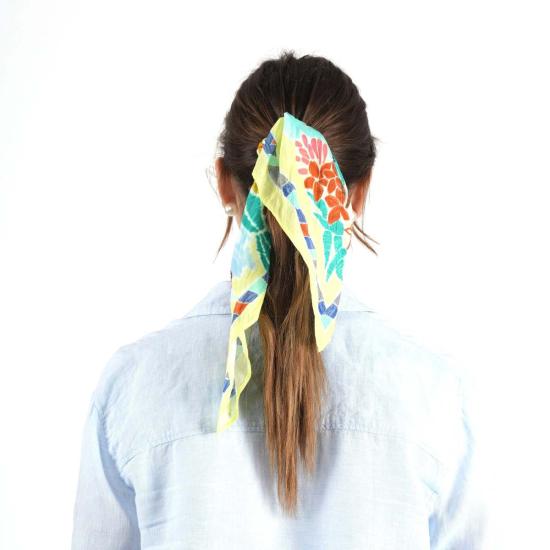  비스마야 머플러/스카프 파라다이스 비치 코튼 반다나 더블 크림 - VISMAYA