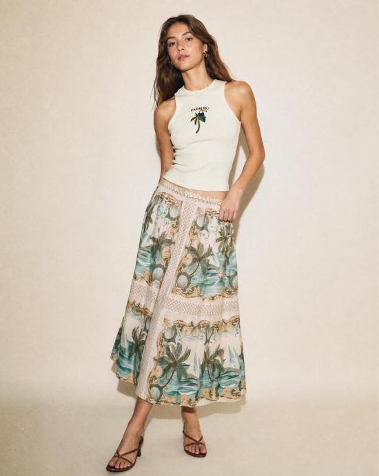 26SS 팜 리오 미디 스커트 349108 26080 ROYAL SEA MULTICOLOR Royal sea multicolor - FARM RIO