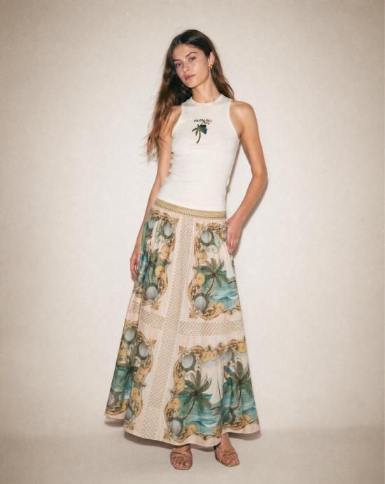 26SS 팜 리오 미디 스커트 349108 26080 ROYAL SEA MULTICOLOR Royal sea multicolor - FARM RIO