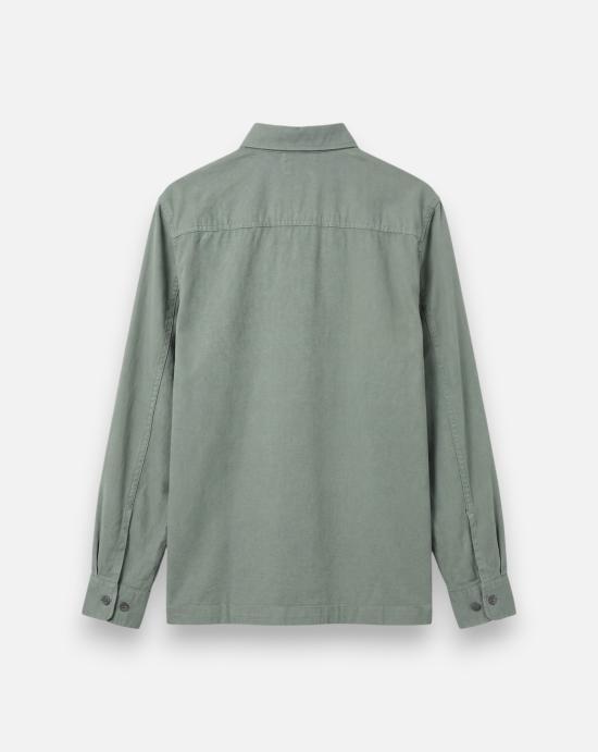 26SS 씨피 컴퍼니 오가닉 개버딘 지퍼 렌즈 오버셔츠 20CMOS156A110143G 668 LAUREL WREATH Kakhi - C.P. COMPANY