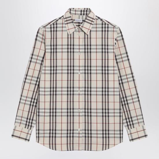 26SS 버버리 레귤러핏 체크 코튼 셔츠 8123706168580 C5586 BEIGE