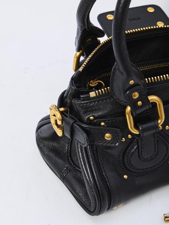 26SS 끌로에 스몰 그레인드 레더 패딩턴 백 CH26SS805P75 001 BLACK - CHLOE