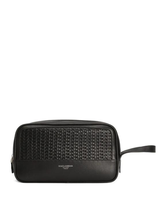 26SS 돌체앤가바나 Woven plongé calfskin necessaire 파우치 BT3310AN419 8B956 BLACK
