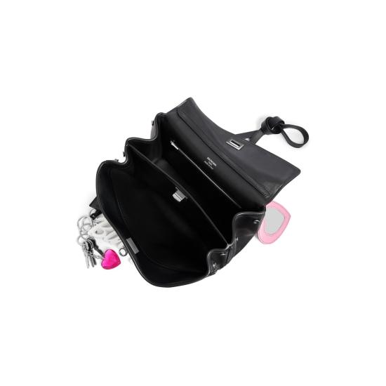 25FW 발렌시아가 로데오 스몰 유즈드 이펙트 원 참 핸드백 7897792AA83 1000 BLACK - BALENCIAGA