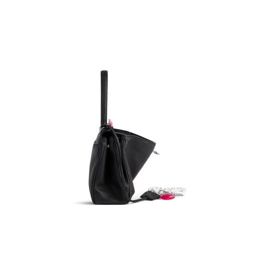 25FW 발렌시아가 로데오 스몰 유즈드 이펙트 원 참 핸드백 7897792AA83 1000 BLACK - BALENCIAGA
