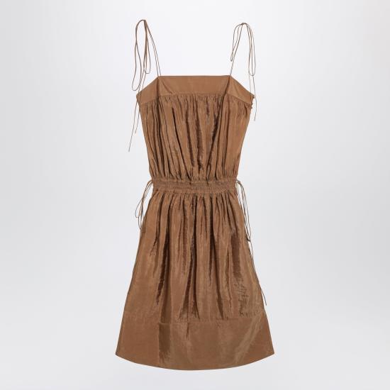 26SS 생로랑 미디 원피스 852694Y3K31 2005 BROWN