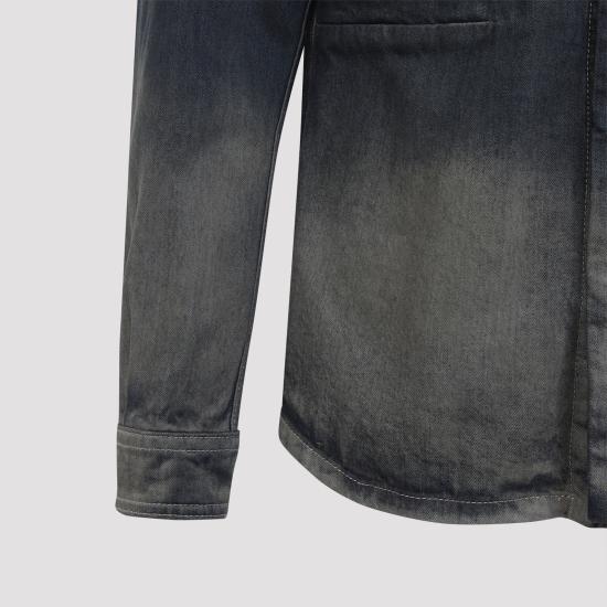 25FW 릭 오웬스 데님 셔츠 RU02E1237DKDEG 78D MULTICOLOR - RICK OWENS