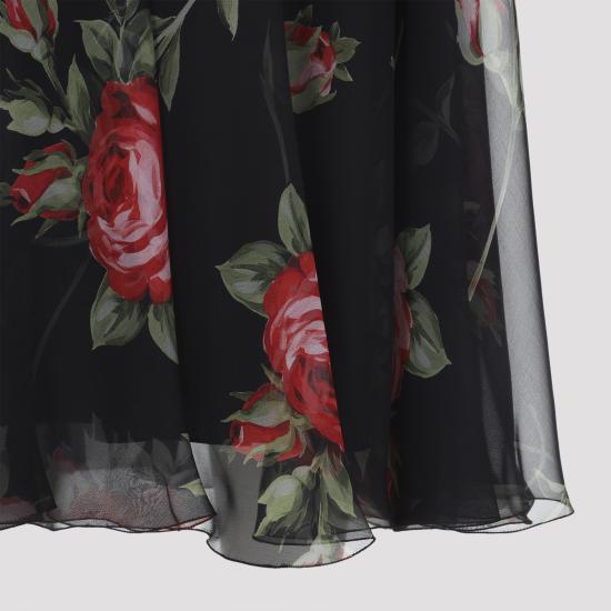 26SS 돌체앤가바나 로즈 부케 프린트 쉬폰 서클 스커트 F4CSOTIS11F HN5ZN MULTICOLOR - DOLCE & GABBANA