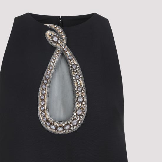 26SS 발렌티노 가라바니 미디 원피스 8B0VAKD51CF CRC BLACK - VALENTINO GARAVANI