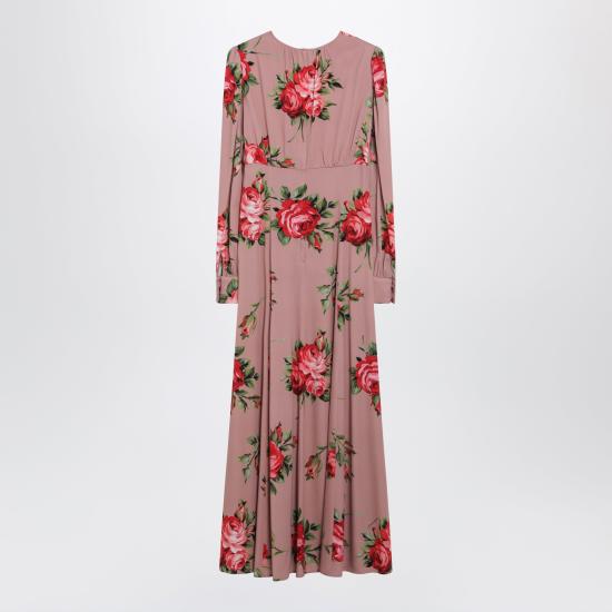 26SS 돌체앤가바나 로즈 부케 프린트 샤무스 드레스 F610OTFSA8Q HF5ZN PINK - DOLCE & GABBANA