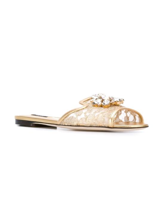 26SS 돌체앤가바나 레이스 슬리퍼 CQ0023AE637 80997 METAL - DOLCE & GABBANA