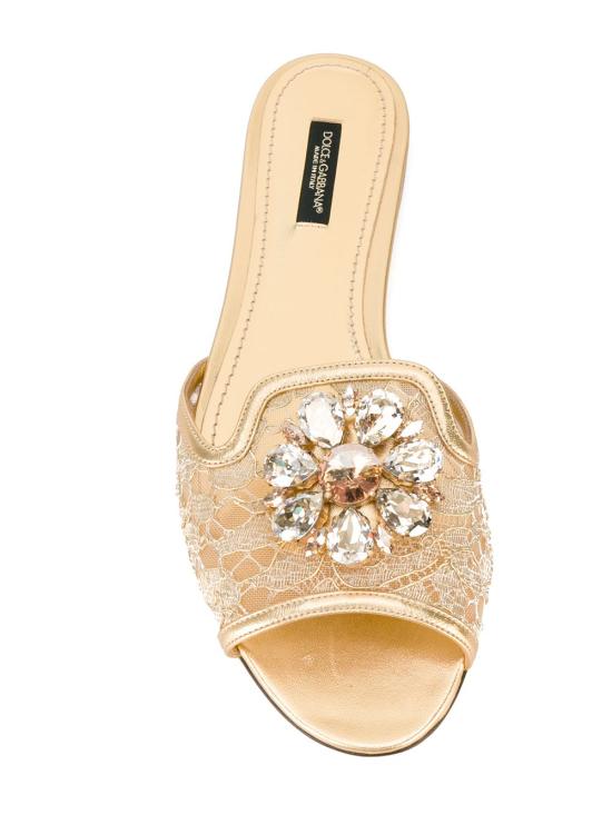 26SS 돌체앤가바나 레이스 슬리퍼 CQ0023AE637 80997 METAL - DOLCE & GABBANA