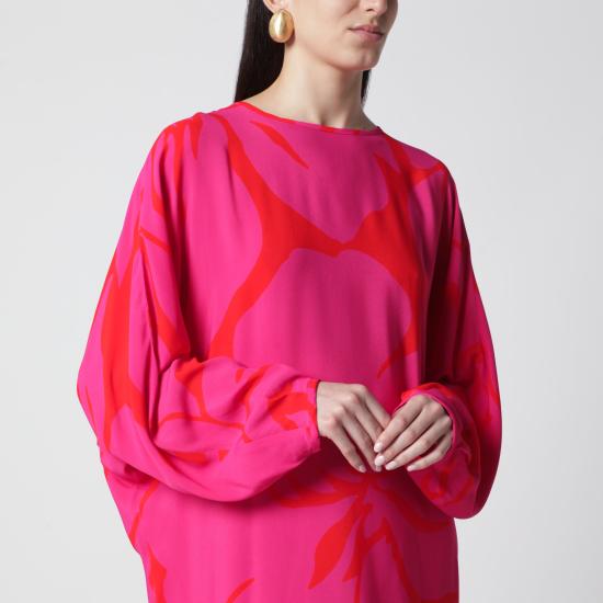 26SS 드리스 반 노튼 미디 원피스 110513014 304 PINK - DRIES VAN NOTEN