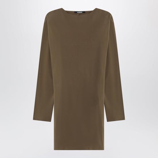 26SS 자크뮈스 미디 원피스 DRW00823AJ00253 580 BROWN