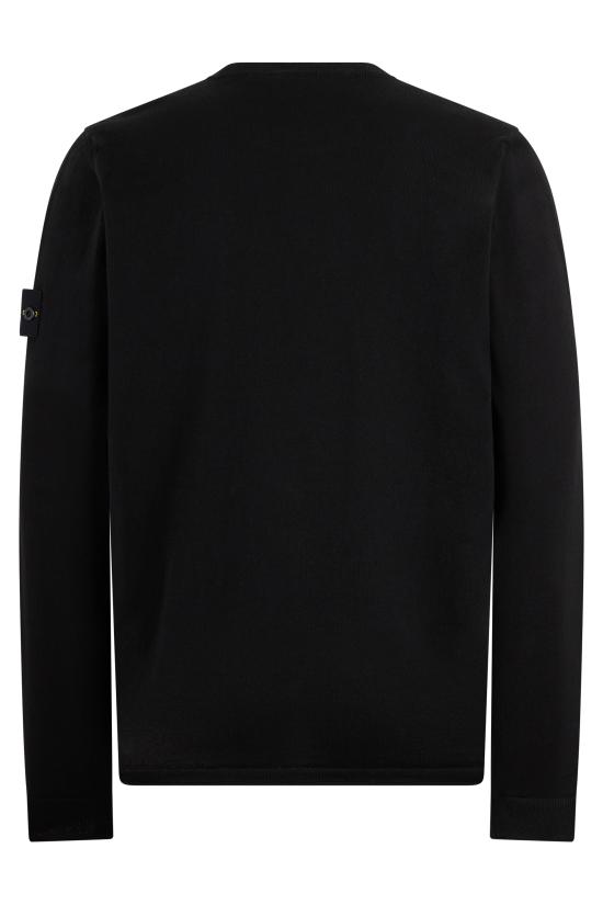 26SS 스톤 아일랜드 로고 코튼 크루넥 스웨터 S155100062S00B9 V0029 BLACK - STONE ISLAND