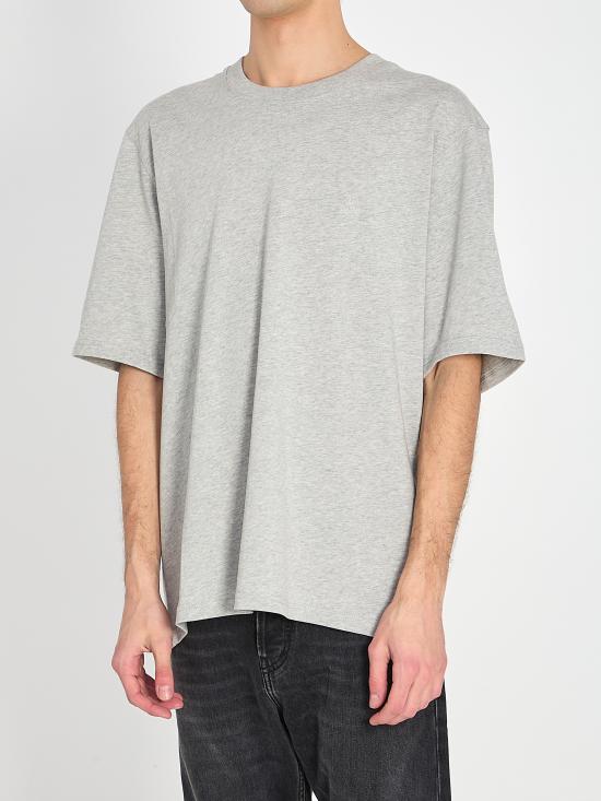 26SS 아미 화이트 코튼 드 하트 엠보스 티셔츠 UTS357726 0951 GREY - AMI