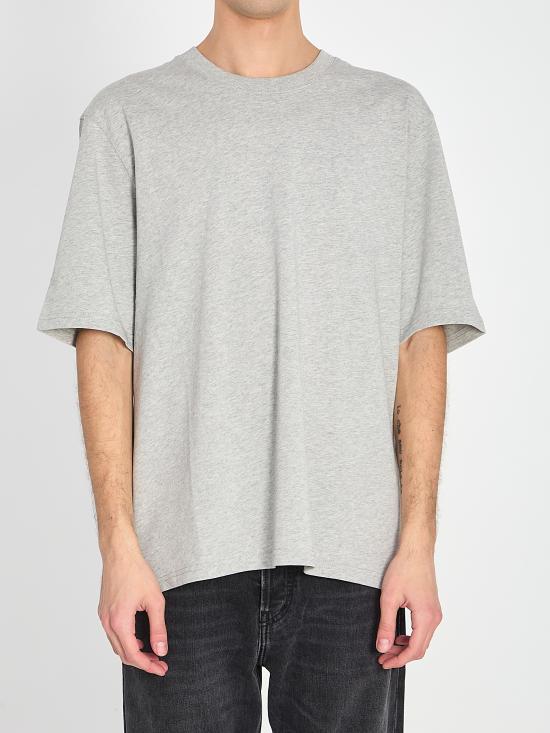26SS 아미 화이트 코튼 드 하트 엠보스 티셔츠 UTS357726 0951 GREY