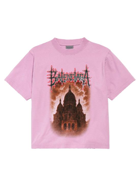 26SS 발렌시아가 반팔 티셔츠 850990TUVE4 5701 PINK