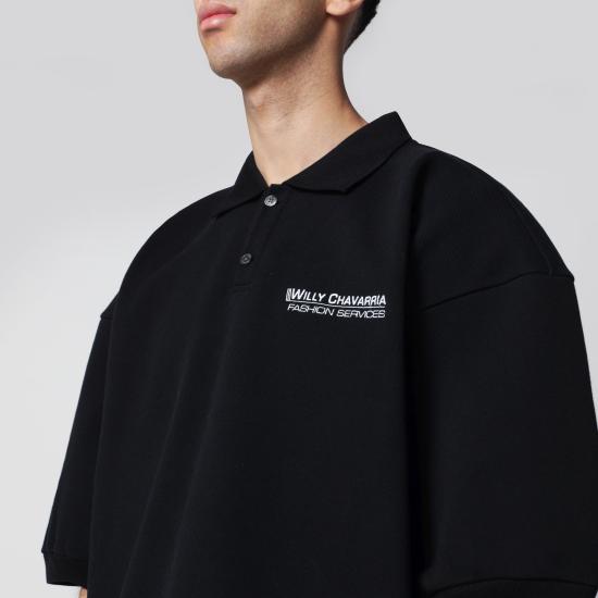 26SS 윌리 차바리아 폴로 티셔츠 WCKNT0007CO 001 BLACK - WILLY CHAVARRIA