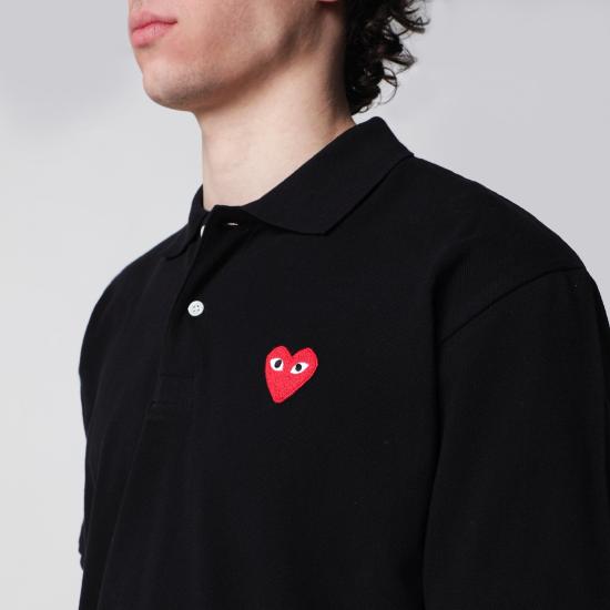 26SS 꼼데가르송 폴로 티셔츠 AXT006051CO BLK BLACK - COMME DES GARCONS