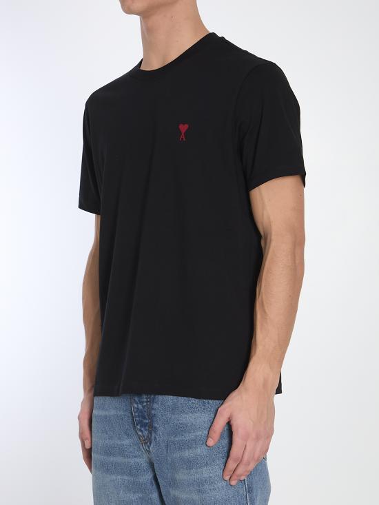 26SS 아미 스몰 하트 로고 티셔츠 BFUTS035724 001 BLACK - AMI