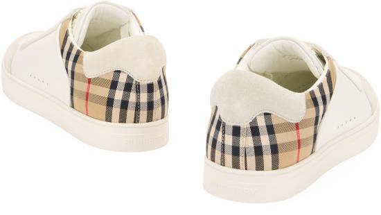 26SS 버버리 레더 스웨이드 체크 스니커즈 8069089129831 A9022 WHITE - BURBERRY