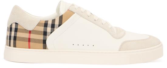 26SS 버버리 레더 스웨이드 체크 스니커즈 8069089129831 A9022 WHITE - BURBERRY