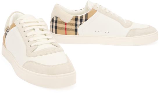 26SS 버버리 레더 스웨이드 체크 스니커즈 8069089129831 A9022 WHITE - BURBERRY