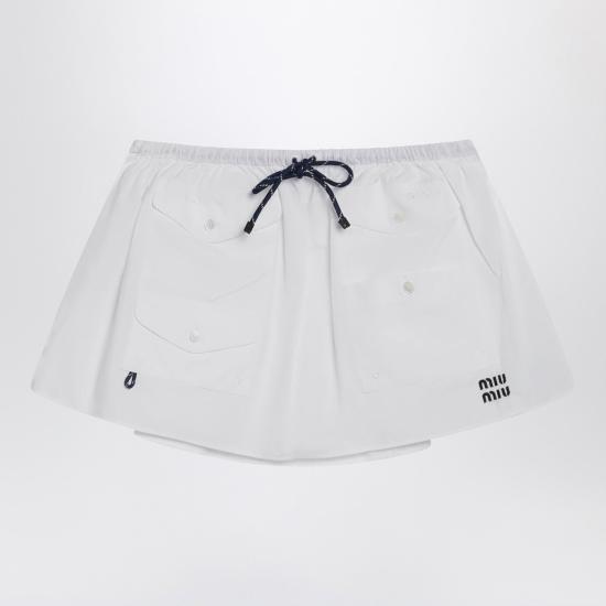 26SS 미우미우 숏 스커트 MG2643OOO10RG F0009 White