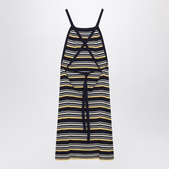 26SS 미우미우 미디 원피스 MMA927OOO185J F0008 BLACK YELLOW - MIU MIU