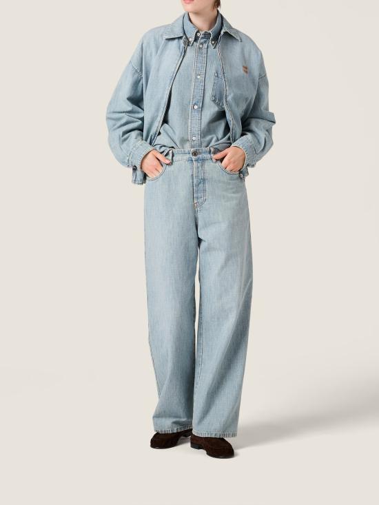 26SS 미우미우 샴브레이 진 GWP39418JI F0076 LIGHT BLUE - MIU MIU