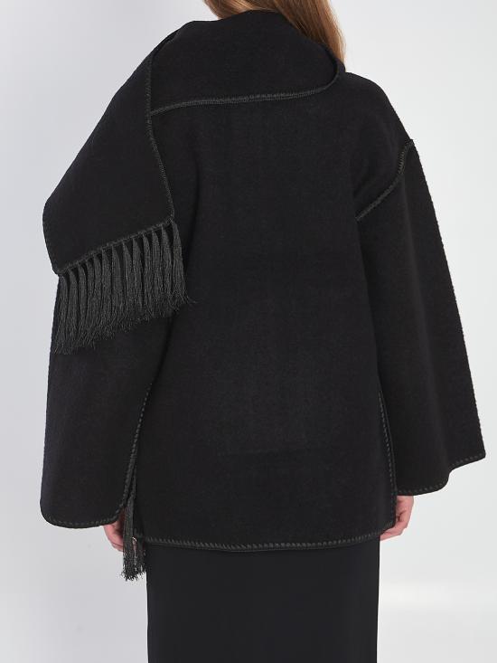 26SS 토템 자수 스카프 자켓 244WRO918FB0292 001 Black - TOTEME
