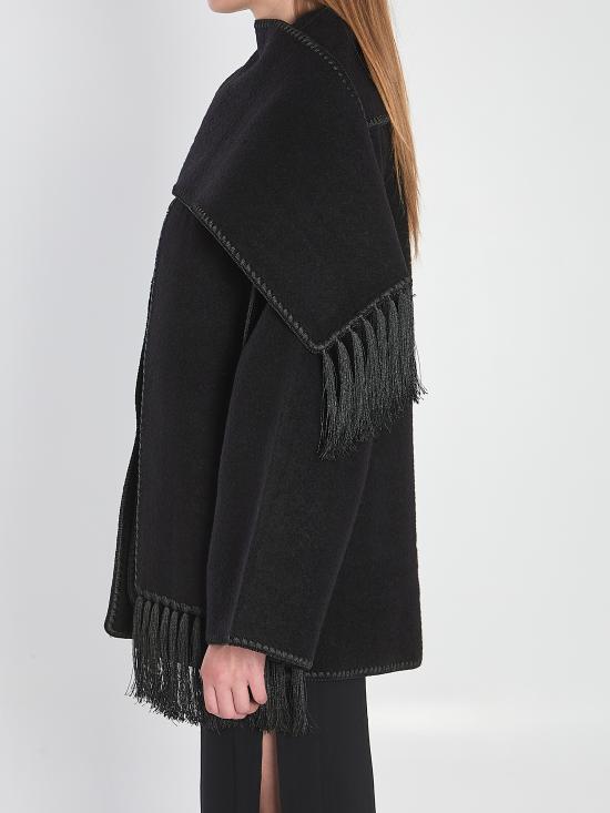 26SS 토템 자수 스카프 자켓 244WRO918FB0292 001 Black - TOTEME